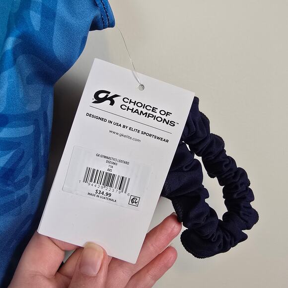 GK Elite Blue Shimmer & Shine Leotard Size Adult Extra Small AXS Gymnastics Tank - Picture 2 of 4